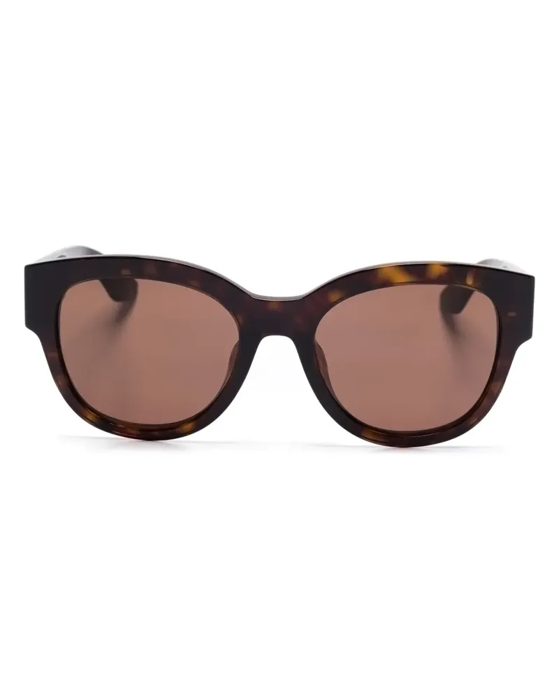 Alexander McQueen Sonnenbrille mit rundem Gestell - Braun Braun