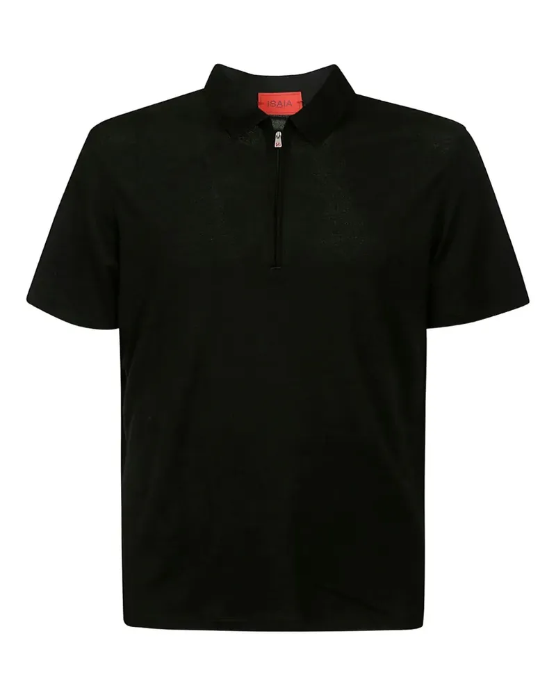 Isaia Poloshirt mit Reißverschluss - Schwarz Schwarz