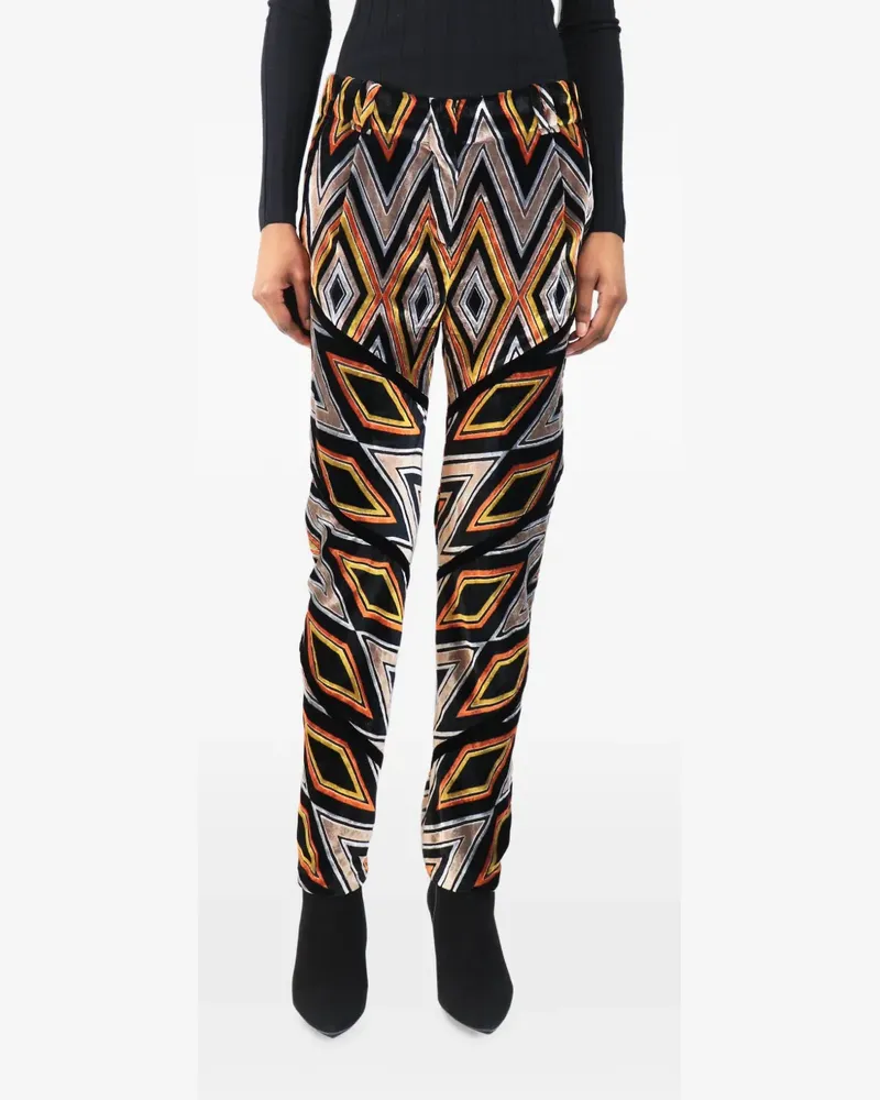 Proenza Schouler geometric-print velour trousers - Schwarz Schwarz