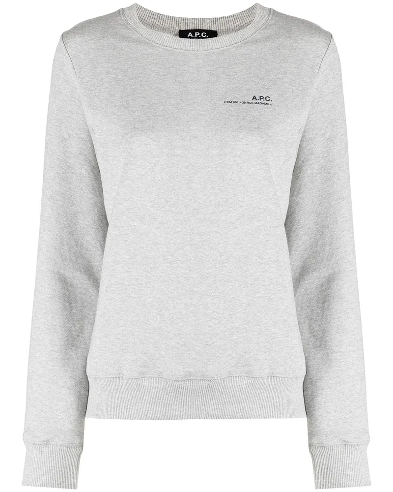 A.P.C. Sweatshirt mit Logo-Print Grau