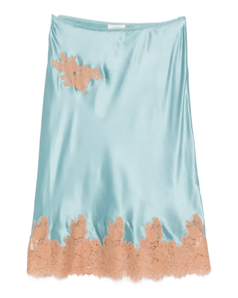 DÔEN Elowette lace-trim midi skirt - Blau Blau