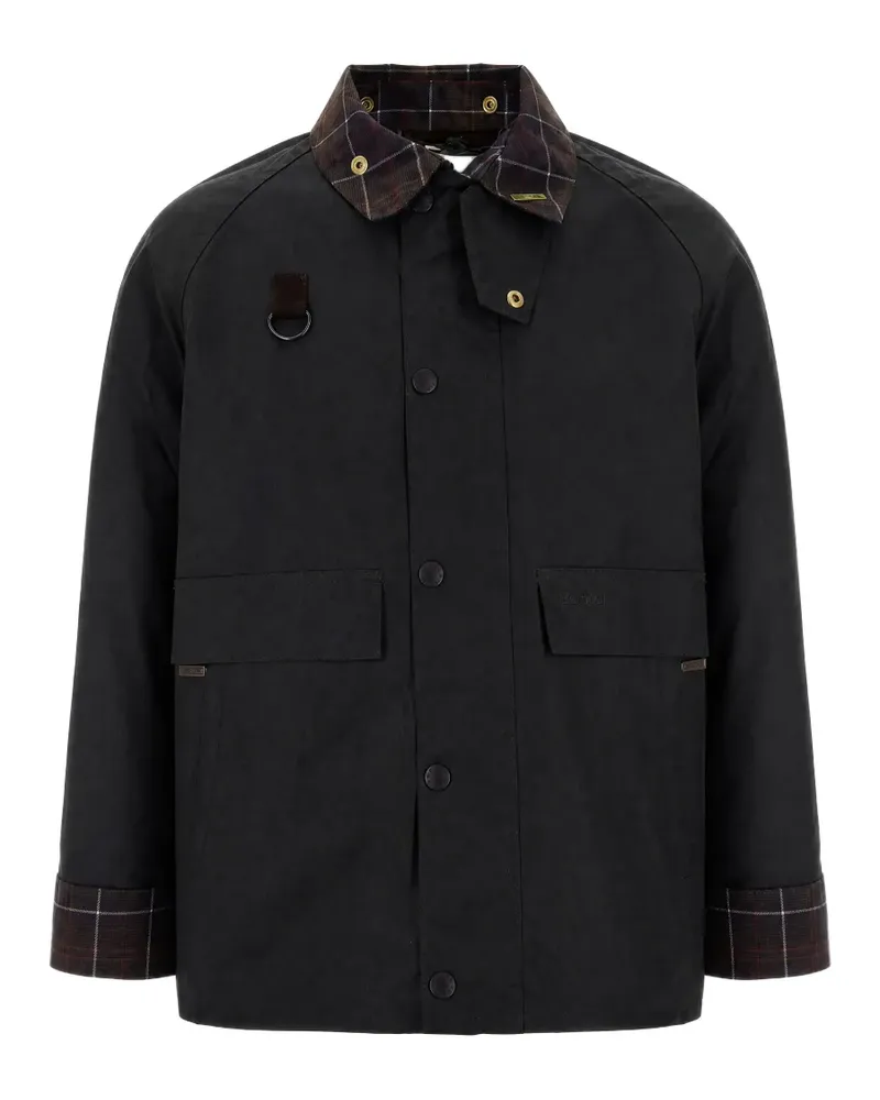 Barbour Spey waxed-cotton check-trim jacket - Grün Grün