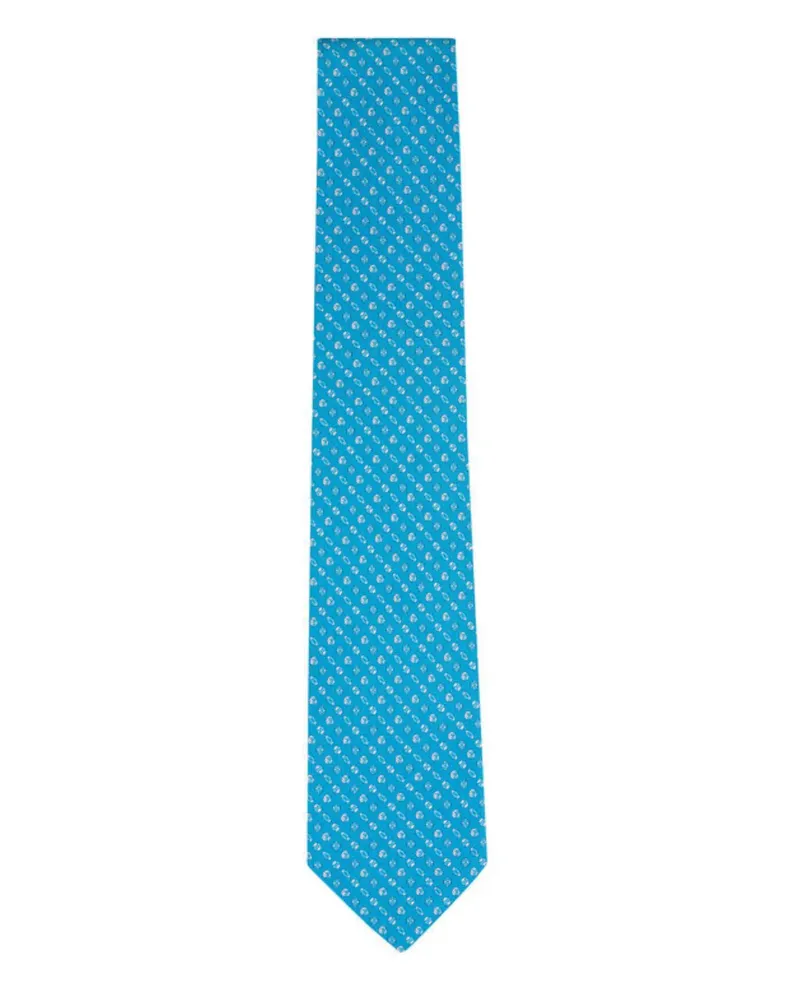 Ferragamo patterned tie - Blau Blau