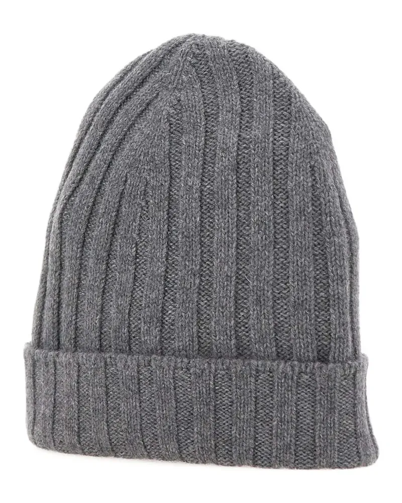 Gran Sasso ribbed beanie hat - Grau Grau