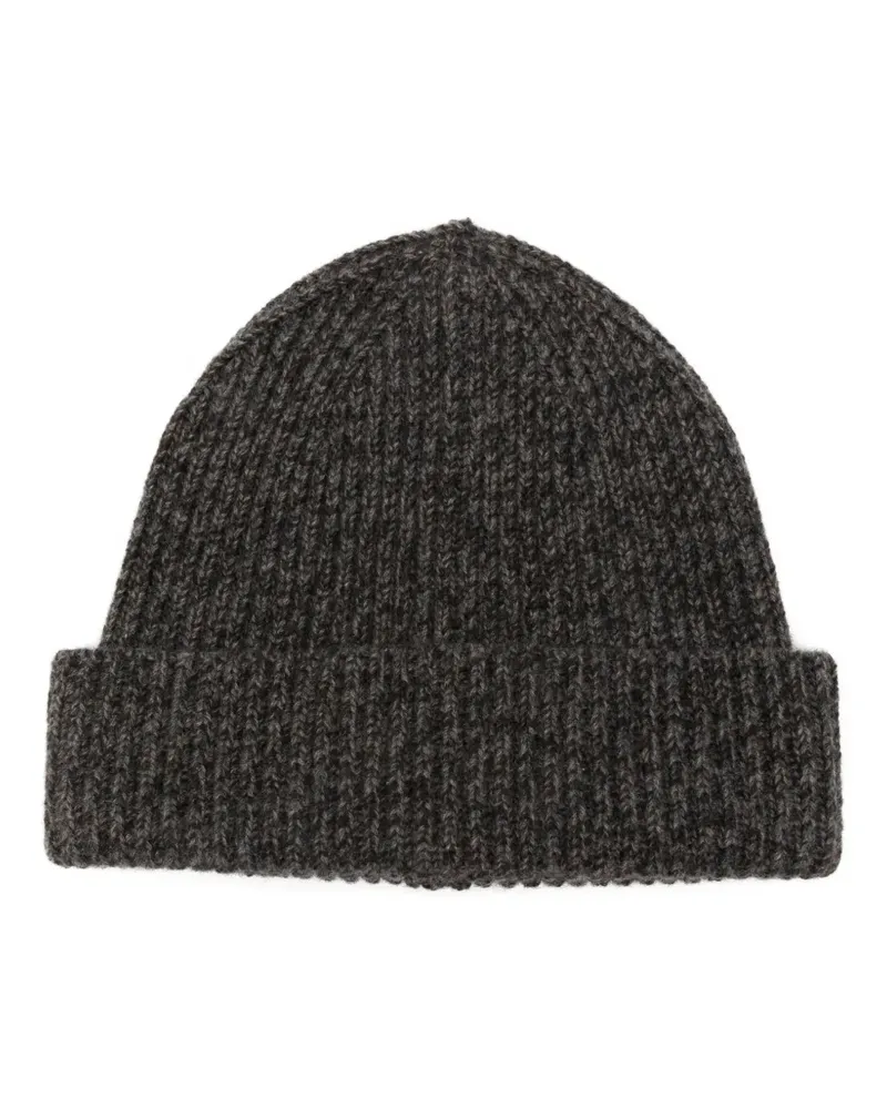 AGNONA ribbed beanie hat - Grau Grau
