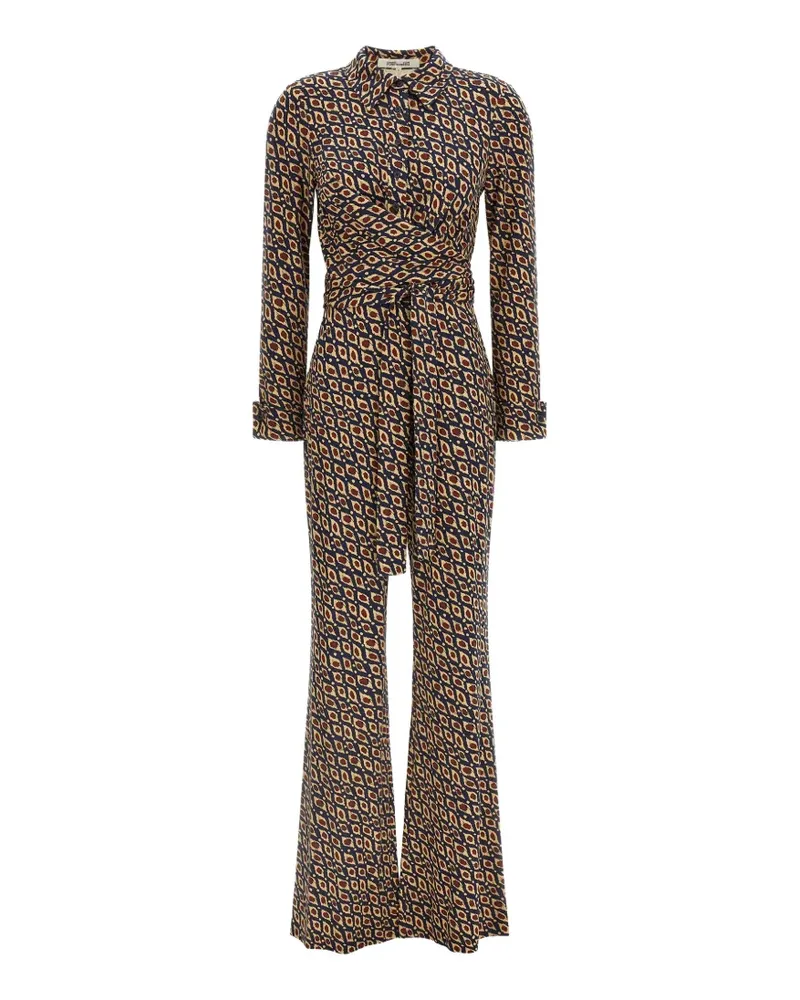 Diane von Furstenberg Michele Murano Eye Jumpsuit mit diagonalem Marittimo-Print - Blau Blau