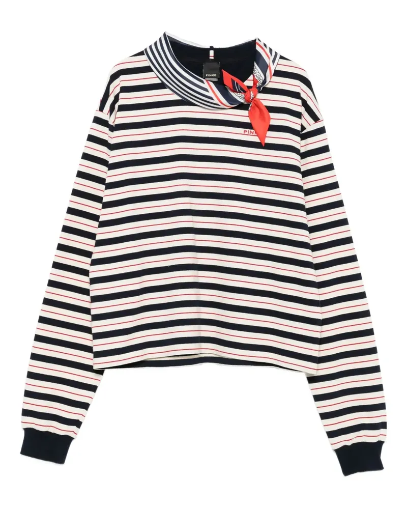 Pinko Eclair striped neck-tie top - Blau Blau