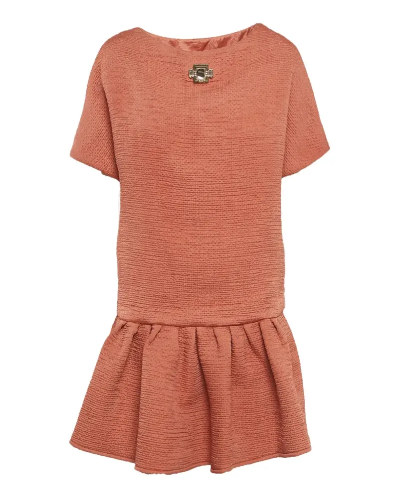 Elisabetta Franchi seersucker peplum blouse - Rosa Rosa