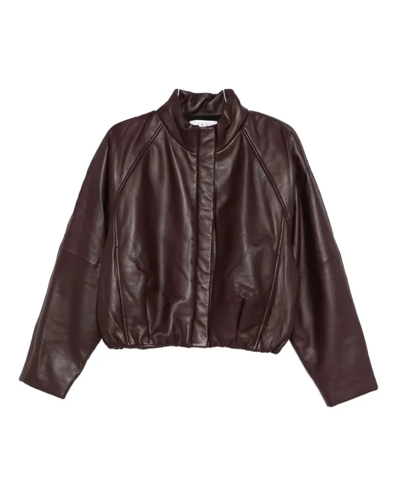IRO raglan-sleeve leather jacket - Braun Braun