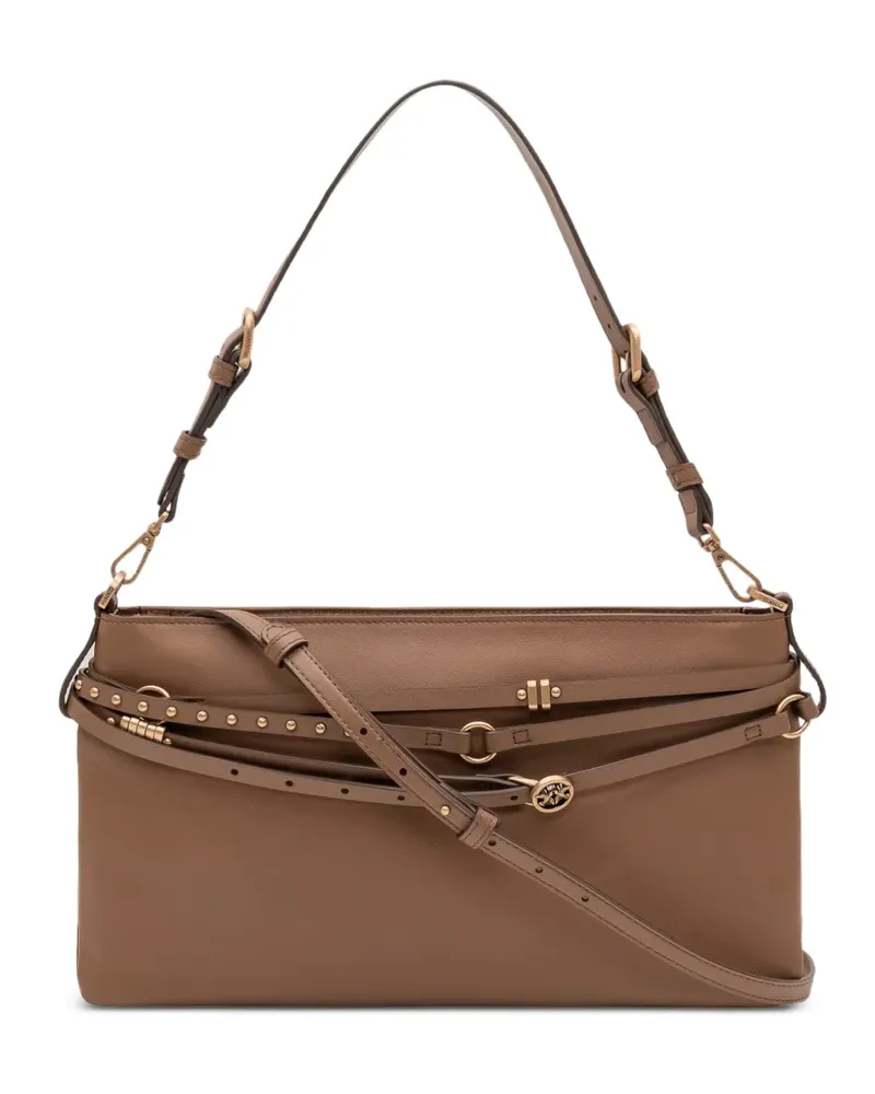 Pinko Mittelgroße Belt Bag Schultertasche aus Leder - Braun Braun