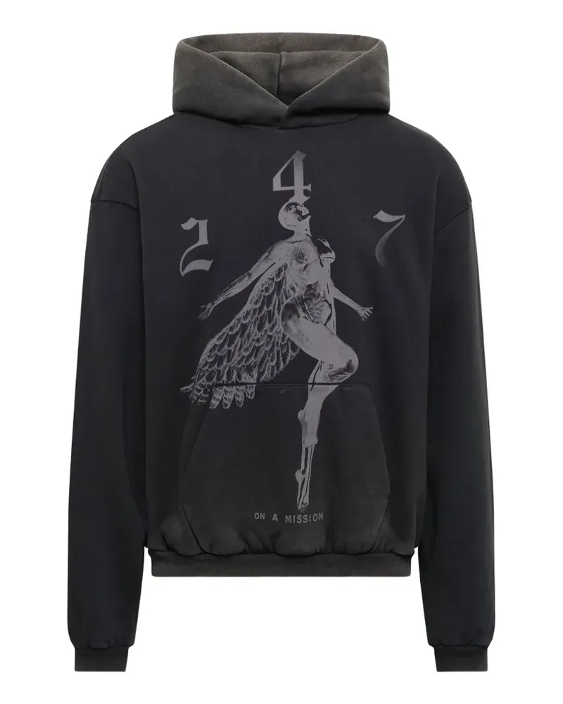 REPRESENT 247 Fallen Angel graphic-print hoodie - Schwarz Schwarz