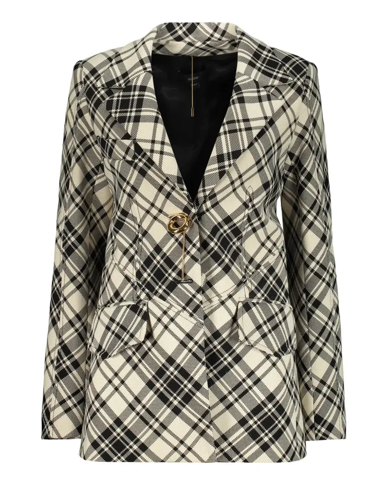 ELLERY check-pattern jewel-button jacket - Schwarz Schwarz