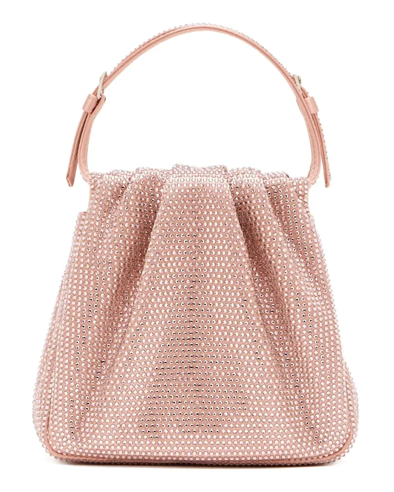 Amina Muaddi Gerüschte Vittoria Mini-Tasche mit Kristallen - Rosa Rosa