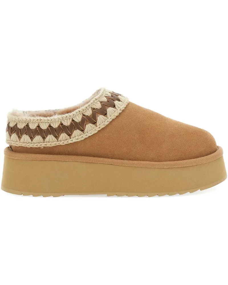 Mou Mules mit Plateau 40mm - Braun Braun