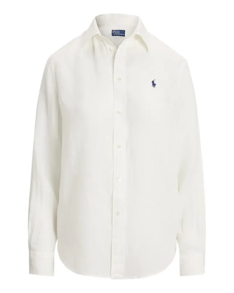 Ralph Lauren logo-embroidered linen shirt - Weiß Weiß