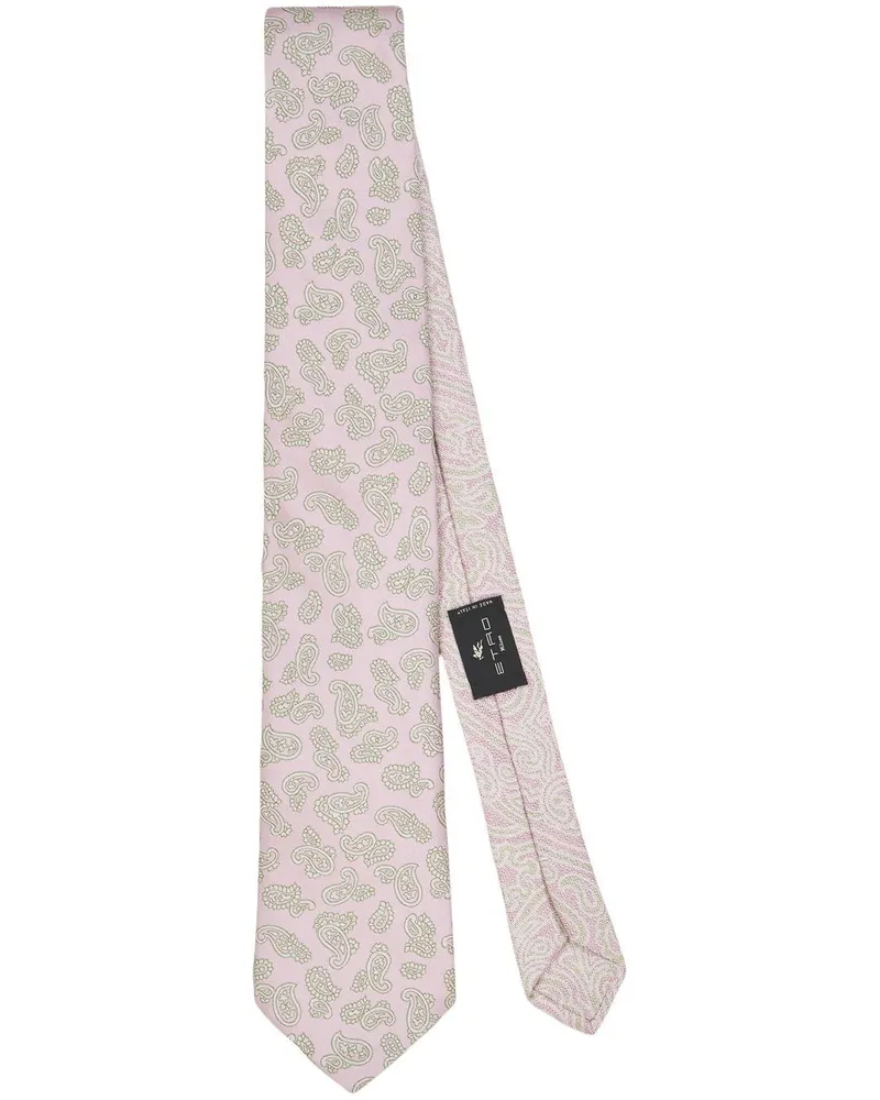 Etro Seidenkrawatte mit Paisleymuster - Rosa Rosa