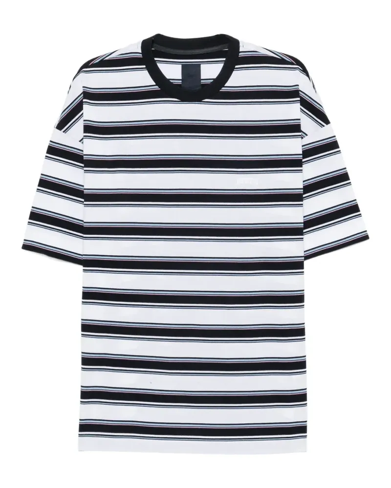 JUUN.J striped logo-embroidered T-shirt - Weiß Weiß