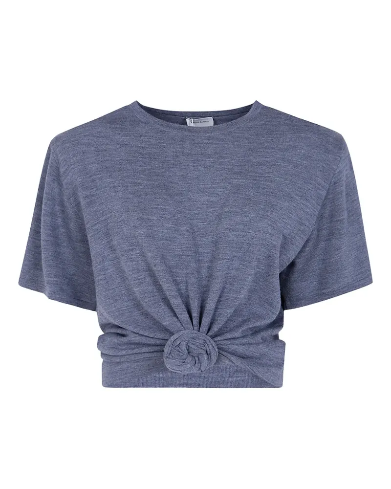 Magda Butrym knotted cropped T-shirt - Grau Grau