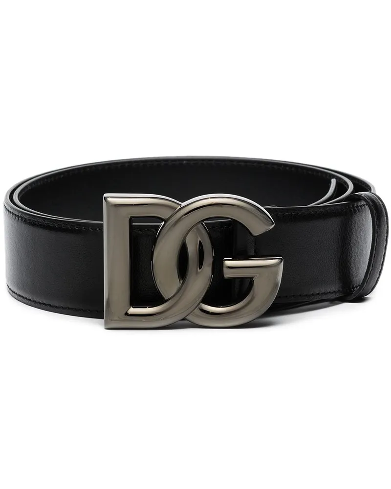 Dolce & Gabbana Gürtel mit DG-Schnalle - Schwarz Schwarz