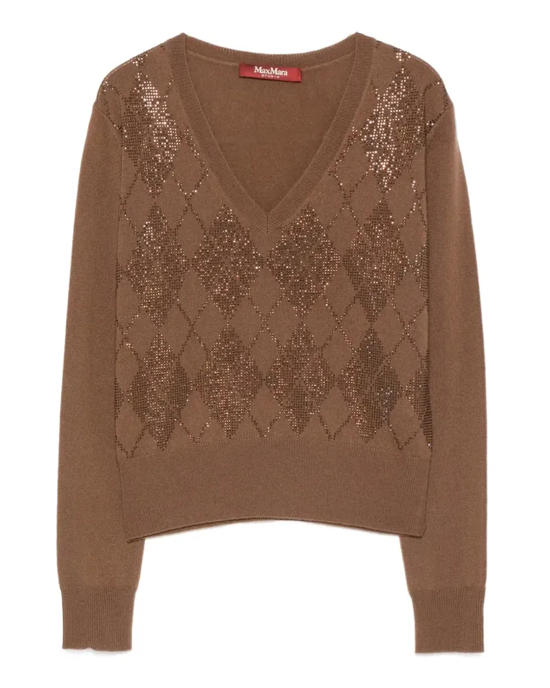 Max Mara Pullover mit Argyle-Muster - Braun Braun