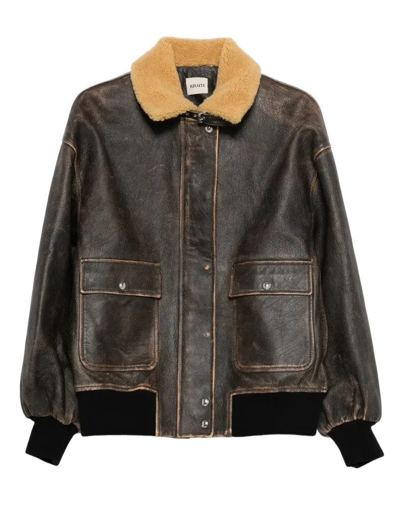 KHAITE Sandor fur collar pocket jacket - Braun Braun