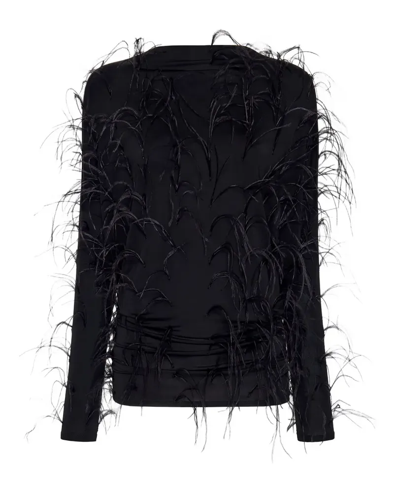 LAPOINTE Bluse mit Federdetail - Schwarz Schwarz