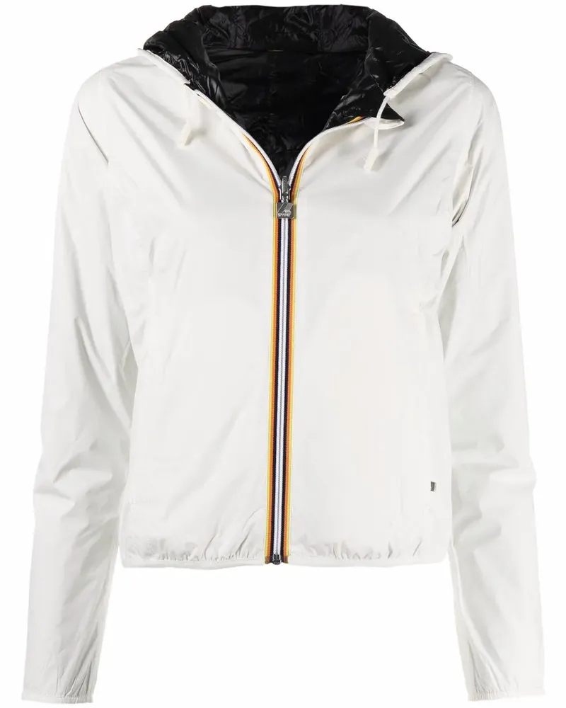 K-Way Kapuzenjacke mit Logo-Print - Weiß Weiß