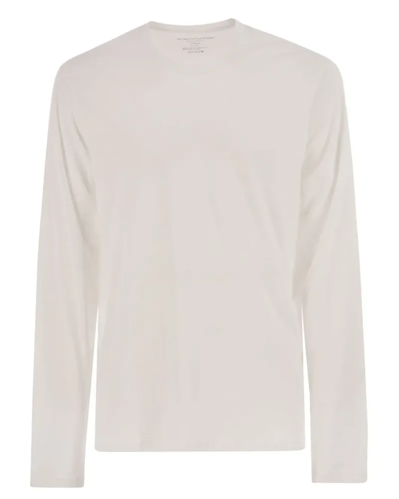 Majestic Langarmshirt mit Rundhalsausschnitt - Weiß Weiß