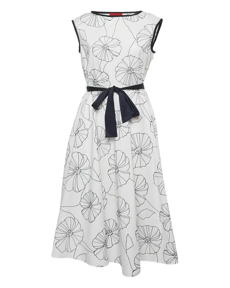 Carolina Herrera New York Gebundenes Kleid mit Blumen-Print - Weiß Weiß