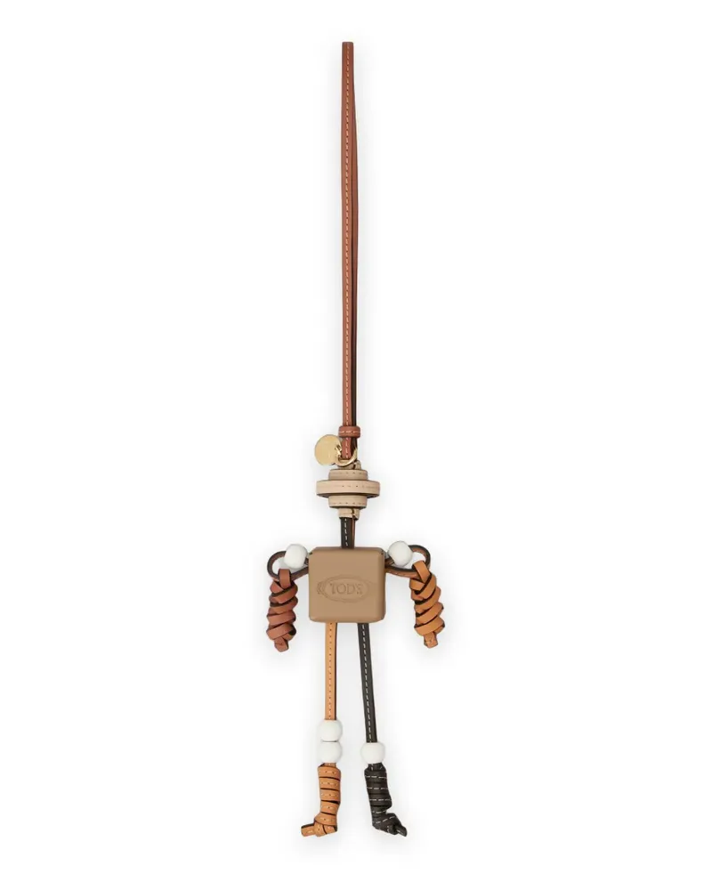 TOD'S Robot charm in leather - Nude Nude