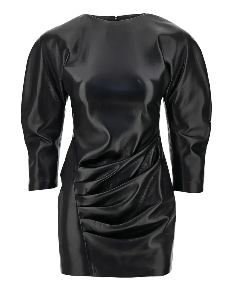 ANDAMANE ruched long-sleeve mini dress - Schwarz Schwarz