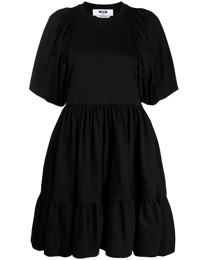 MSGM Minikleid mit Puffärmeln - Schwarz Schwarz