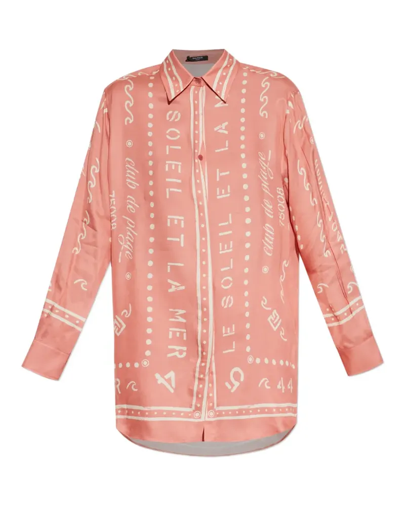 Balmain graphic-print shirt - Rosa Rosa