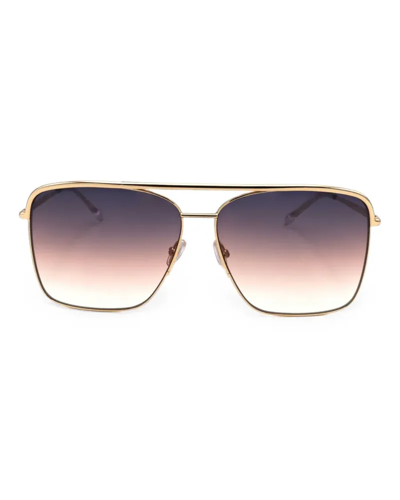 Isabel Marant Sonnenbrille mit eckigem Gestell - Gold Gold
