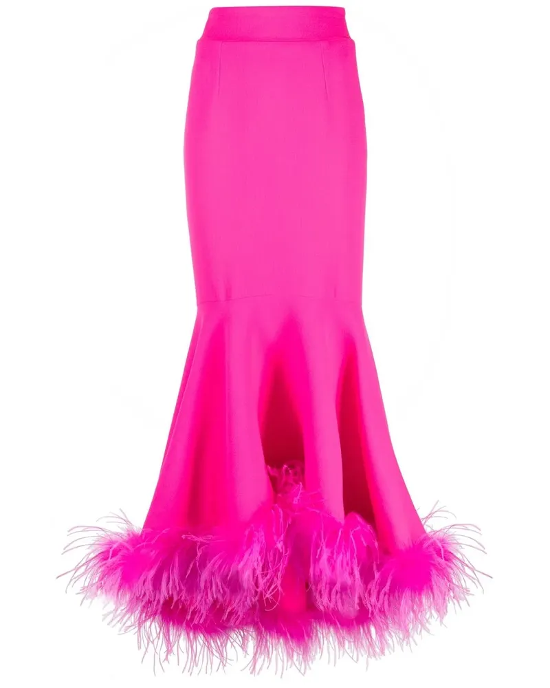 STYLAND Rock mit Federn - Rosa Rosa