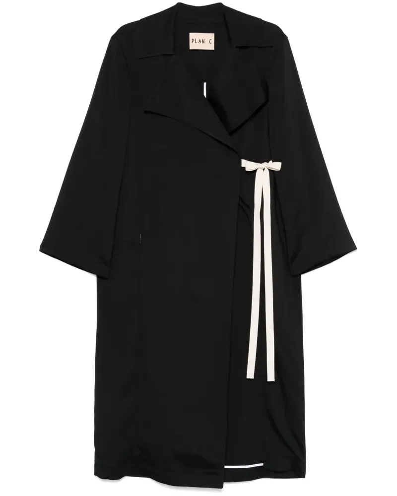 PLAN C Trenchcoat aus Satin - Schwarz Schwarz