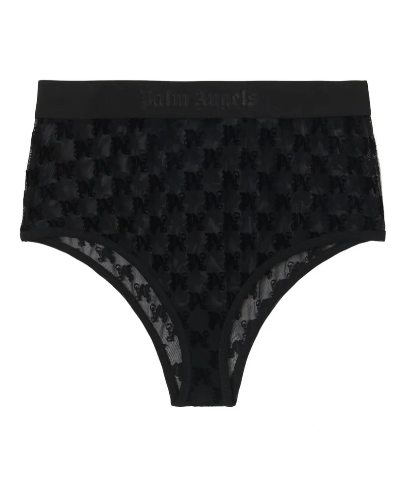 Palm Angels Höschen mit Monogramm-Muster - Schwarz Schwarz