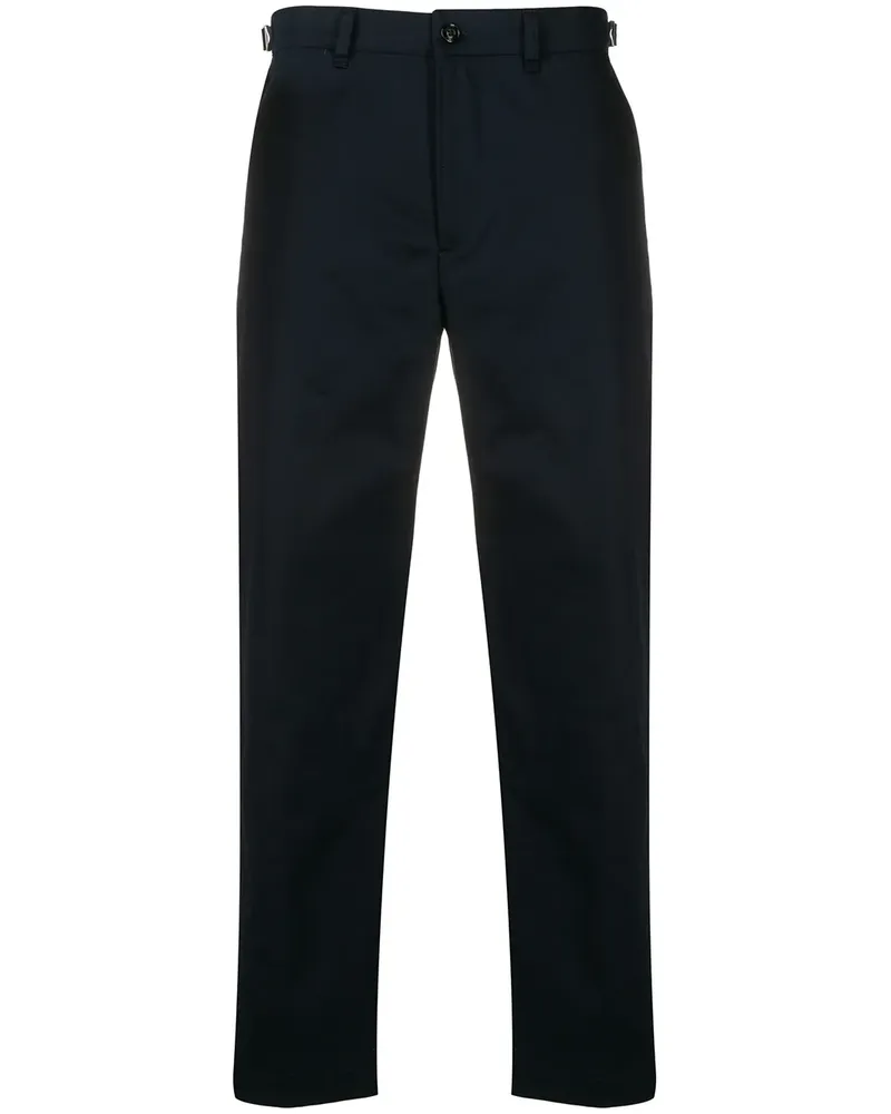 Diesel Schmale Chino mit Logo - Blau Blau