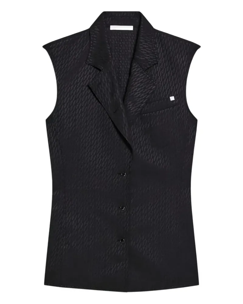 Helmut Lang jacquard logo gilet - Schwarz Schwarz