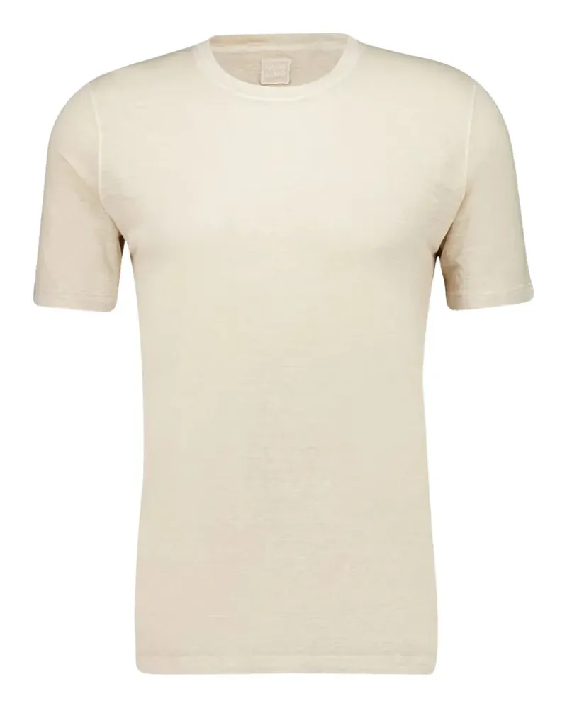 120% Lino T-Shirt mit Rundhalsausschnitt - Nude Nude