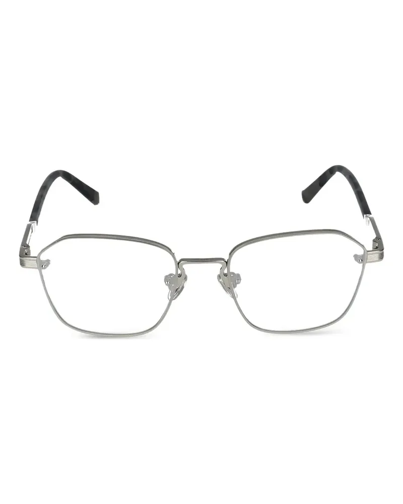 Police shiny geometric-frame eyeglasses - Silber Silber