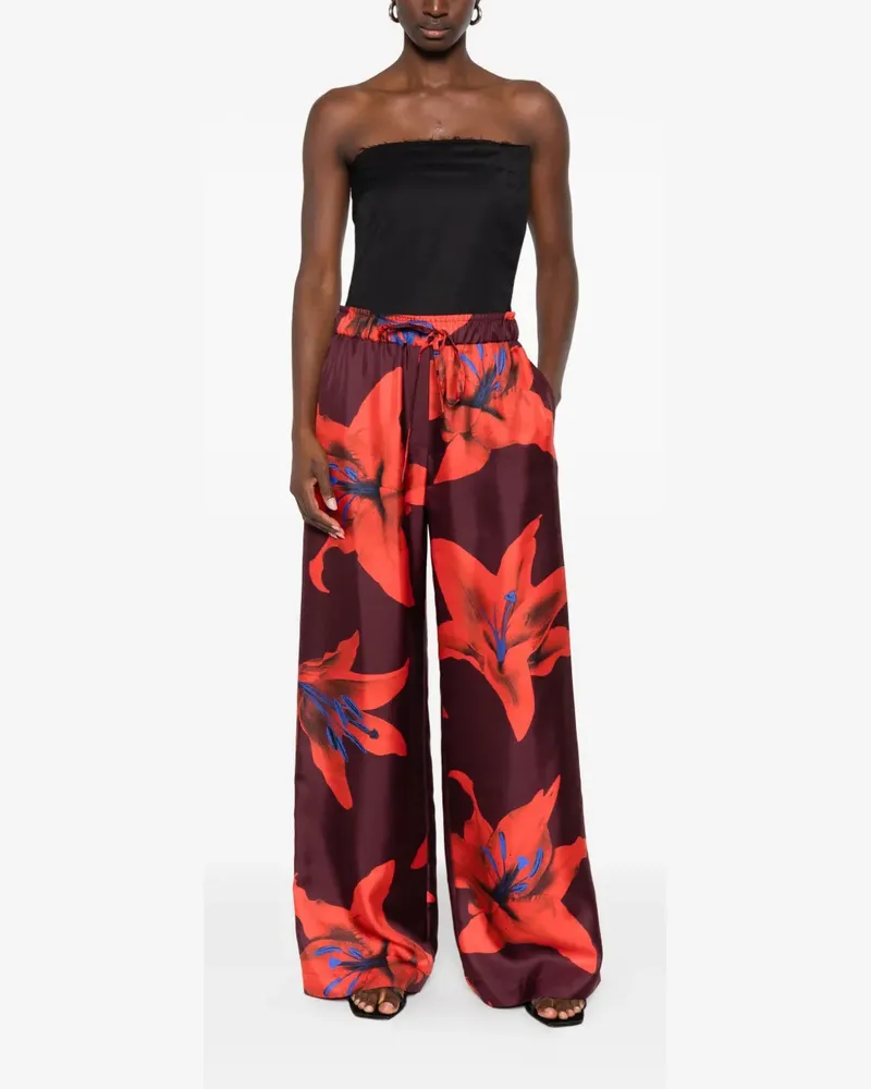 Alexander McQueen Kleid mit Blumen-Print - Rot Rot
