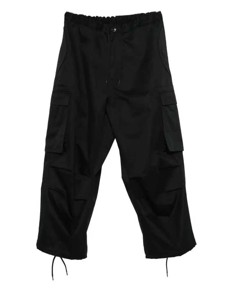 nine:inthe:morning cargo drawstring-waist trousers - Schwarz Schwarz