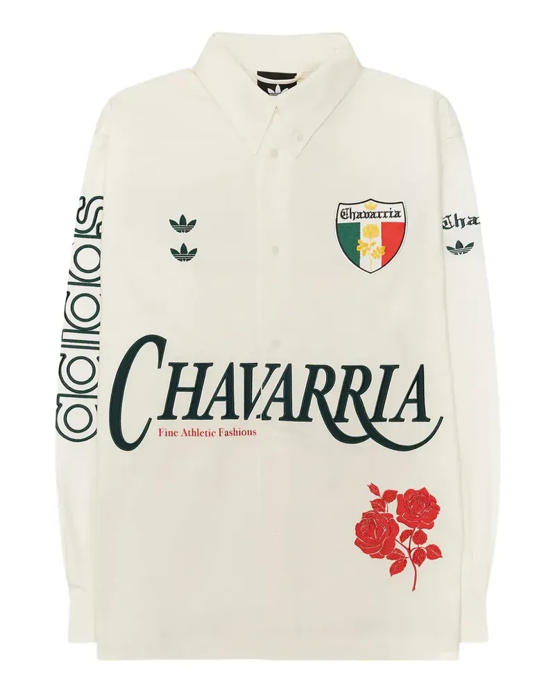 adidas x Chavarria Button-down-Hemd mit Logo-Print - Weiß Weiß