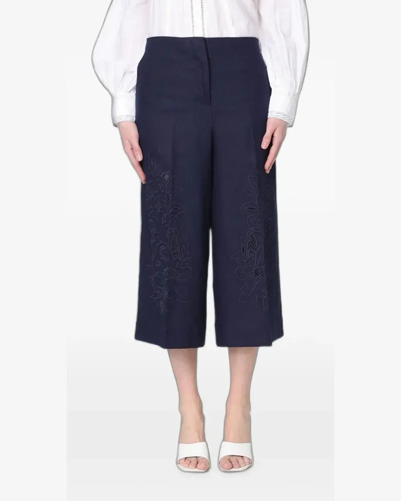 Twin-Set embroidered trousers - Blau Blau