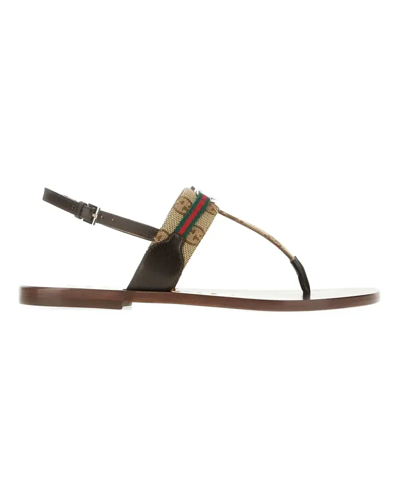 Gucci GG Supreme Web-stripe sandals - Nude Nude