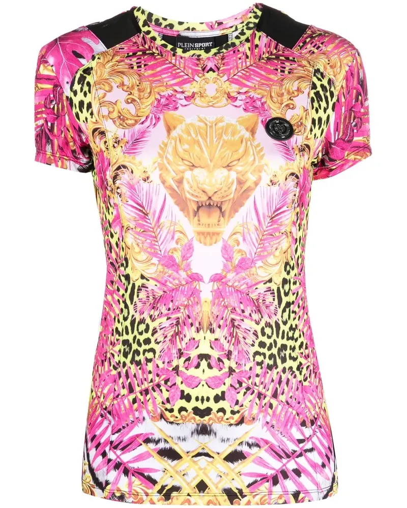 Philipp Plein T-Shirt mit Tiger-Print - Rosa Rosa