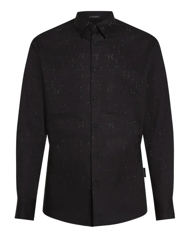 Karl Lagerfeld T-Shirt mit Strass-Monogramm - Schwarz Schwarz