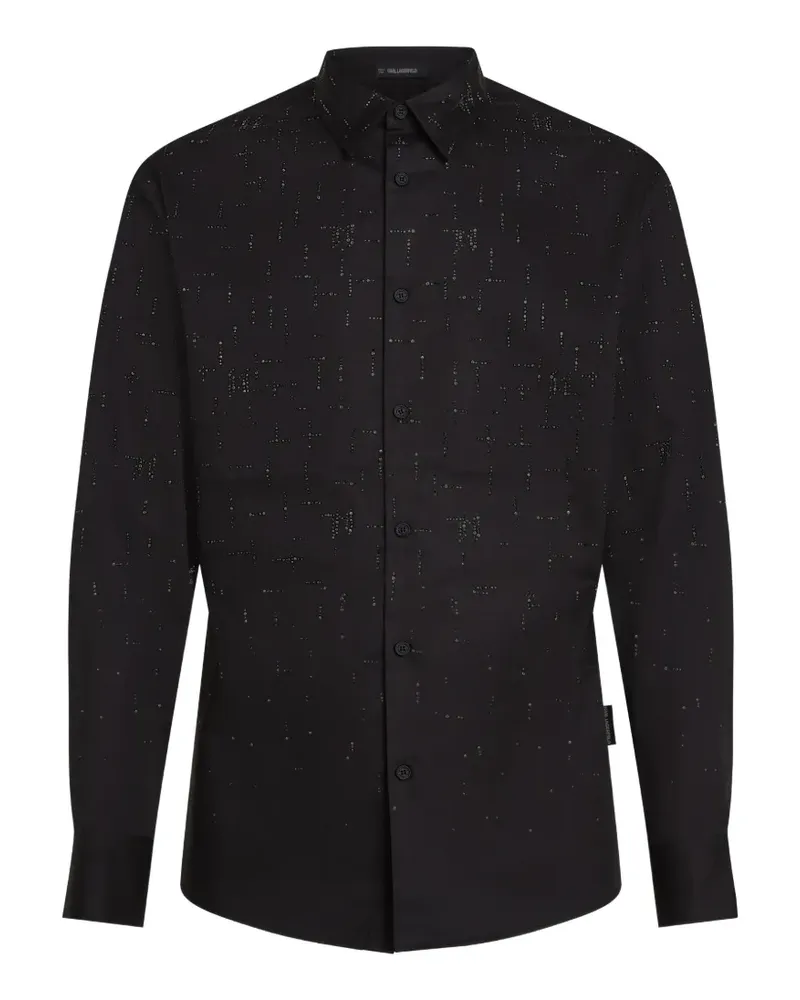 Karl Lagerfeld T-Shirt mit Strass-Monogramm - Schwarz Schwarz