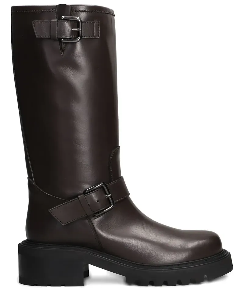 Via Roma 15 50mm Buckle platform boots - Braun Braun